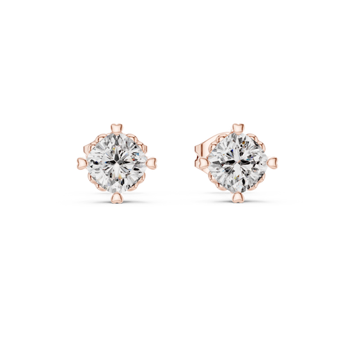Belovia Heart Prong Cushion Cut Lab Grown Diamond Solitaire Studs