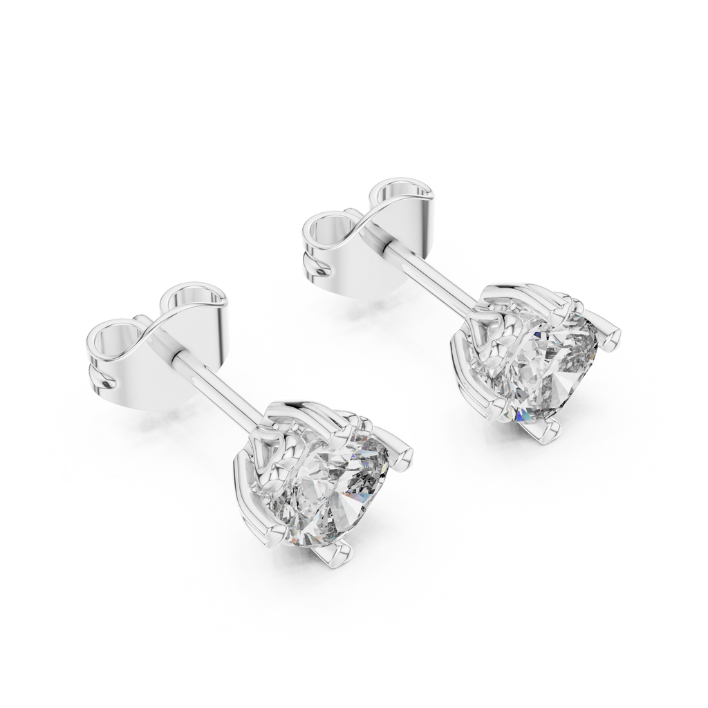 Belovia Heart Prong Cushion Cut Lab Grown Diamond Solitaire Studs