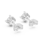 Belovia Heart Prong Cushion Cut Lab Grown Diamond Solitaire Studs