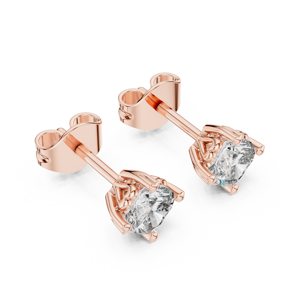 Cherelle Cushion Cut Heart Prong Lab Grown Diamond Solitaire Studs