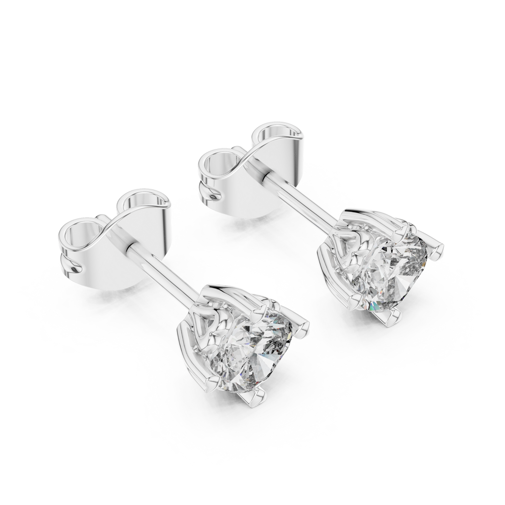 Cherelle Cushion Cut Heart Prong Lab Grown Diamond Solitaire Studs