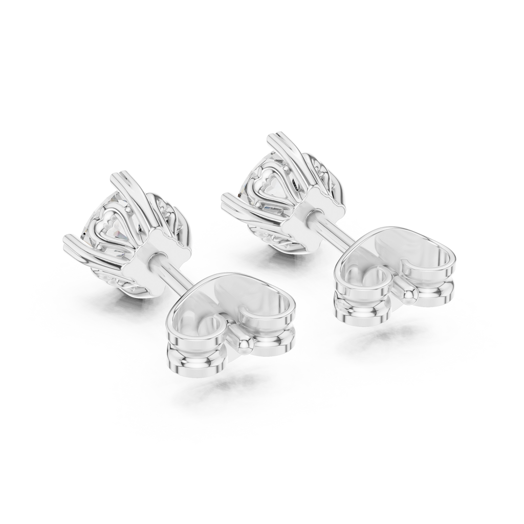 Cherelle Cushion Cut Heart Prong Lab Grown Diamond Solitaire Studs