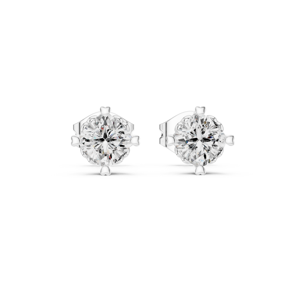 Cherelle Cushion Cut Heart Prong Lab Grown Diamond Solitaire Studs