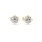 Cherelle Cushion Cut Heart Prong Lab Grown Diamond Solitaire Studs