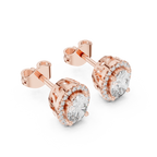 Ovalune Oval Cut Halo Lab Grown Diamond Stud Earrings
