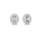 Ovalune Oval Cut Halo Lab Grown Diamond Stud Earrings