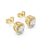 Ovalune Oval Cut Halo Lab Grown Diamond Stud Earrings