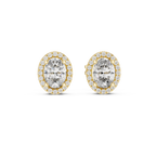 Ovalune Oval Cut Halo Lab Grown Diamond Stud Earrings
