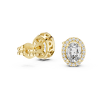 Ovalune Oval Cut Halo Lab Grown Diamond Stud Earrings