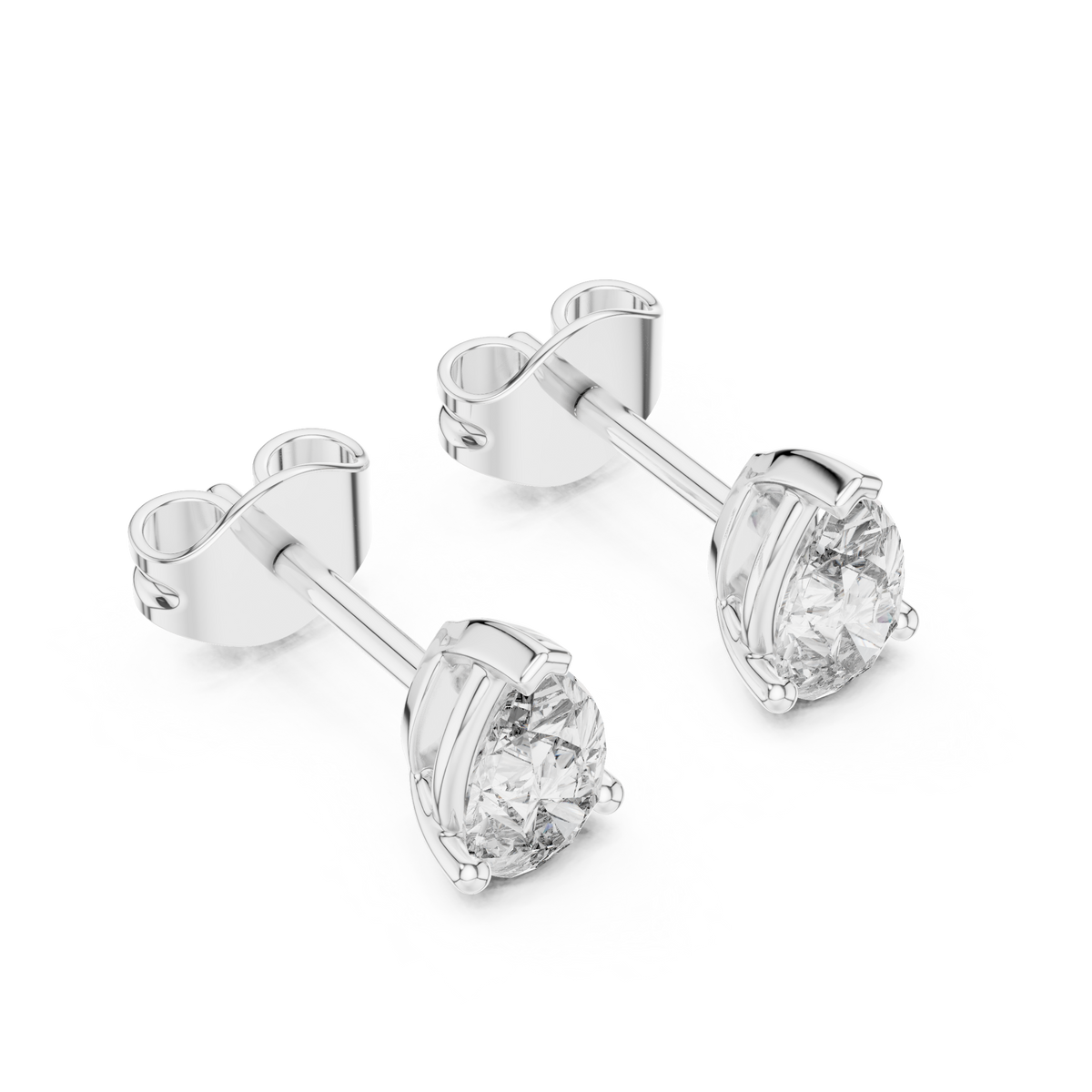 Droplette Pear Cut Solitaire Lab Grown Diamond Stud Earrings