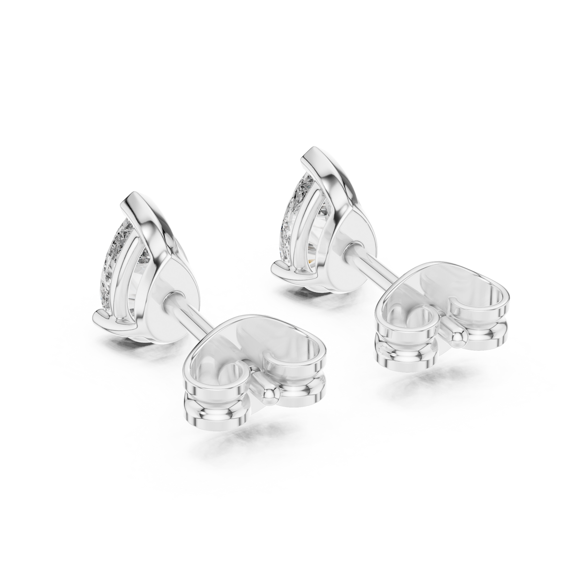 Droplette Pear Cut Solitaire Lab Grown Diamond Stud Earrings