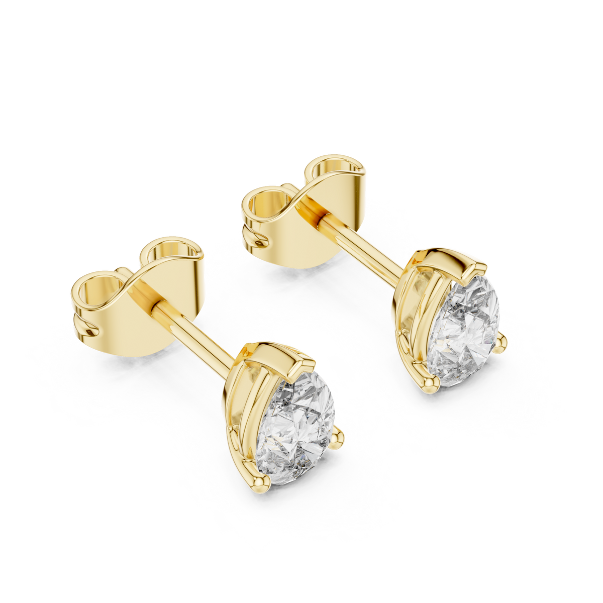 Droplette Pear Cut Solitaire Lab Grown Diamond Stud Earrings