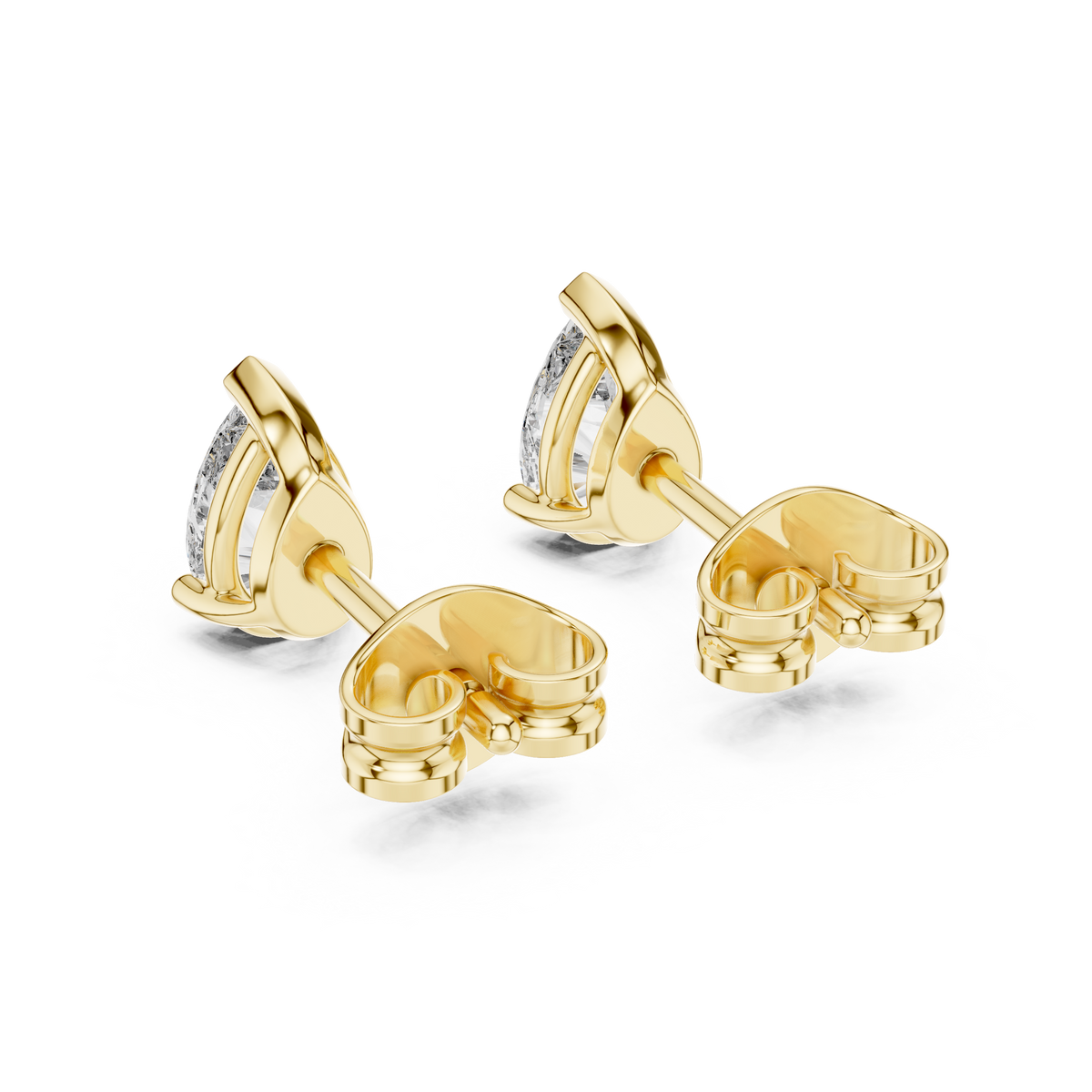 Droplette Pear Cut Solitaire Lab Grown Diamond Stud Earrings