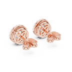 Aureolle Round Bezel Halo Lab Grown Diamond Stud Earrings