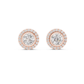 Aureolle Round Bezel Halo Lab Grown Diamond Stud Earrings
