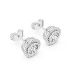 Aureolle Round Bezel Halo Lab Grown Diamond Stud Earrings