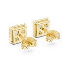 Regalia Princess Cut Square Halo Lab Grown Diamond Stud Earrings