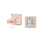 Regalia Princess Cut Square Halo Lab Grown Diamond Stud Earrings