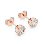 Lunelle Round Brilliant Bezel Set Lab Grown Diamond Stud Earrings