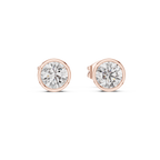Lunelle Round Brilliant Bezel Set Lab Grown Diamond Stud Earrings