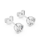 Lunelle Round Brilliant Bezel Set Lab Grown Diamond Stud Earrings
