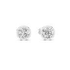 Lunelle Round Brilliant Bezel Set Lab Grown Diamond Stud Earrings