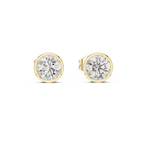 Lunelle Round Brilliant Bezel Set Lab Grown Diamond Stud Earrings