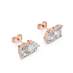 Duetta Toi et Moi Emerald Cut & Pear Cut Lab Grown Diamond Stud Earrings