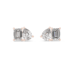 Duetta Toi et Moi Emerald Cut & Pear Cut Lab Grown Diamond Stud Earrings