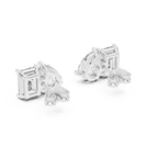 Duetta Toi et Moi Emerald Cut & Pear Cut Lab Grown Diamond Stud Earrings