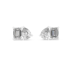 Duetta Toi et Moi Emerald Cut & Pear Cut Lab Grown Diamond Stud Earrings