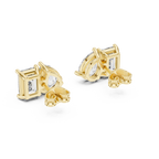 Duetta Toi et Moi Emerald Cut & Pear Cut Lab Grown Diamond Stud Earrings