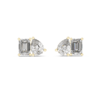 Duetta Toi et Moi Emerald Cut & Pear Cut Lab Grown Diamond Stud Earrings