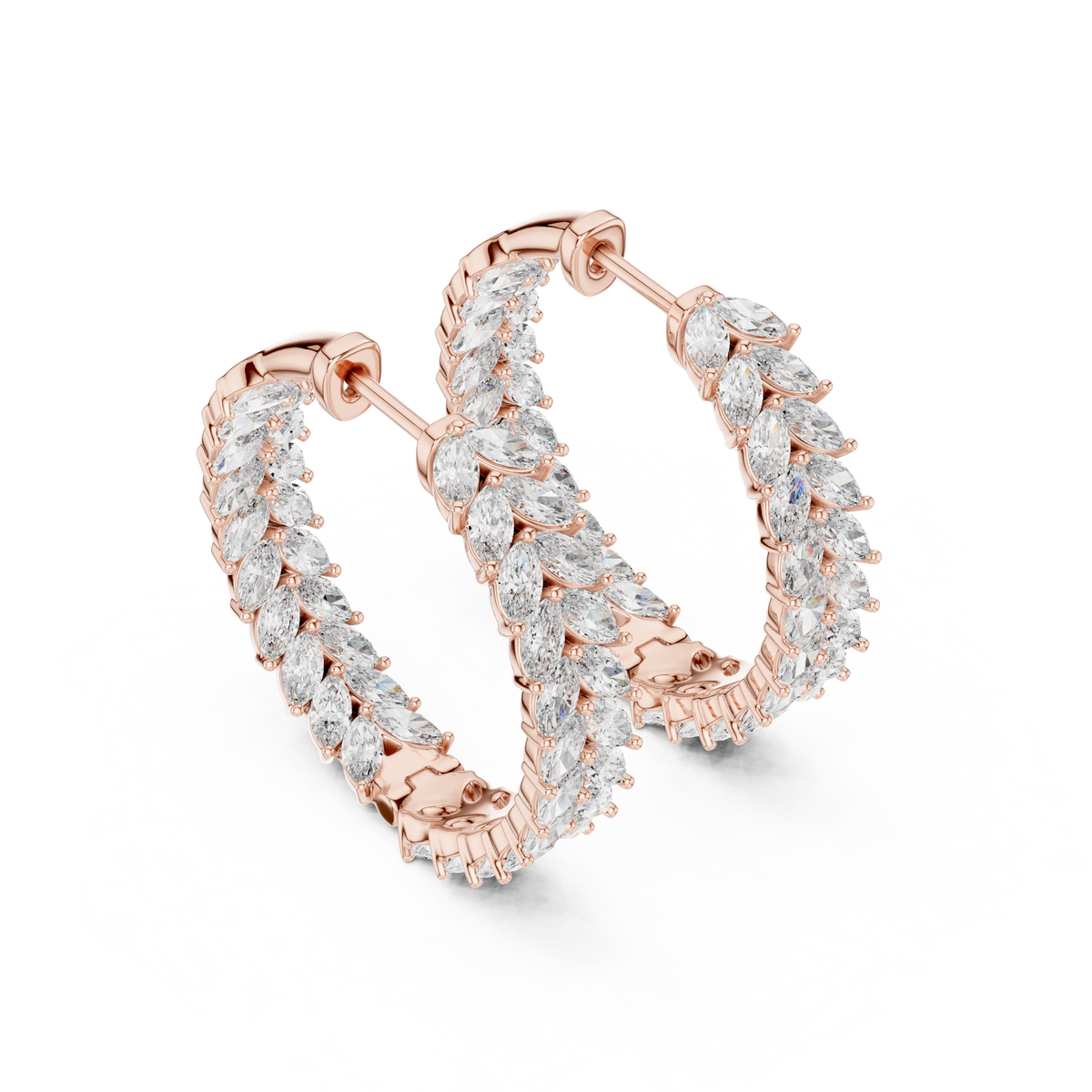 Marquisette Marquise Cut Lab Grown Diamond Inside-Out Hoop Earrings