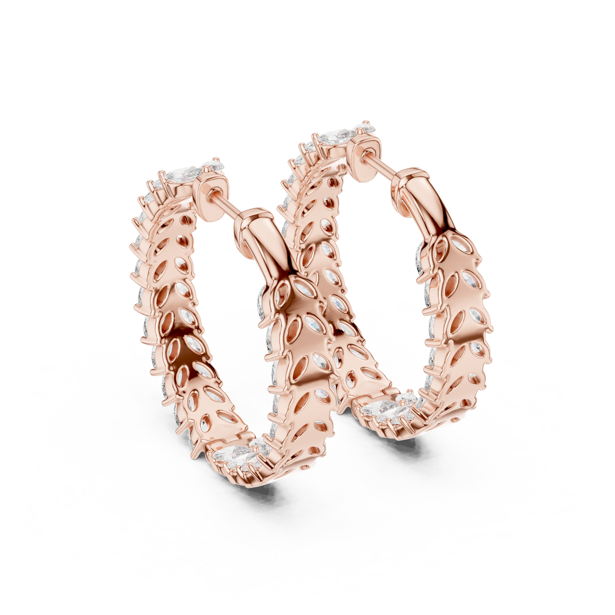 Marquisette Marquise Cut Lab Grown Diamond Inside-Out Hoop Earrings