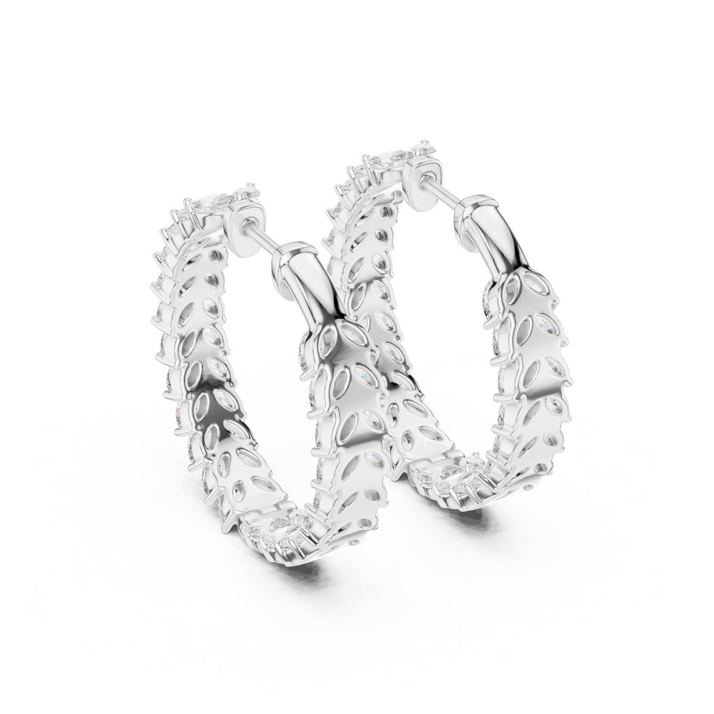 Marquisette Marquise Cut Lab Grown Diamond Inside-Out Hoop Earrings