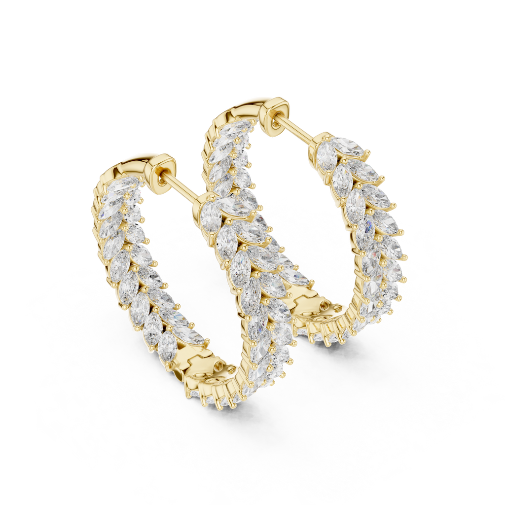 Marquisette Marquise Cut Lab Grown Diamond Inside-Out Hoop Earrings