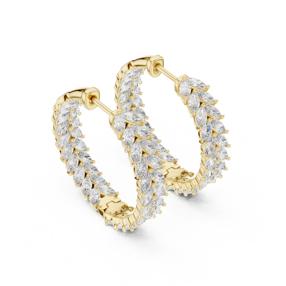 Marquisette Marquise Cut Lab Grown Diamond Inside-Out Hoop Earrings