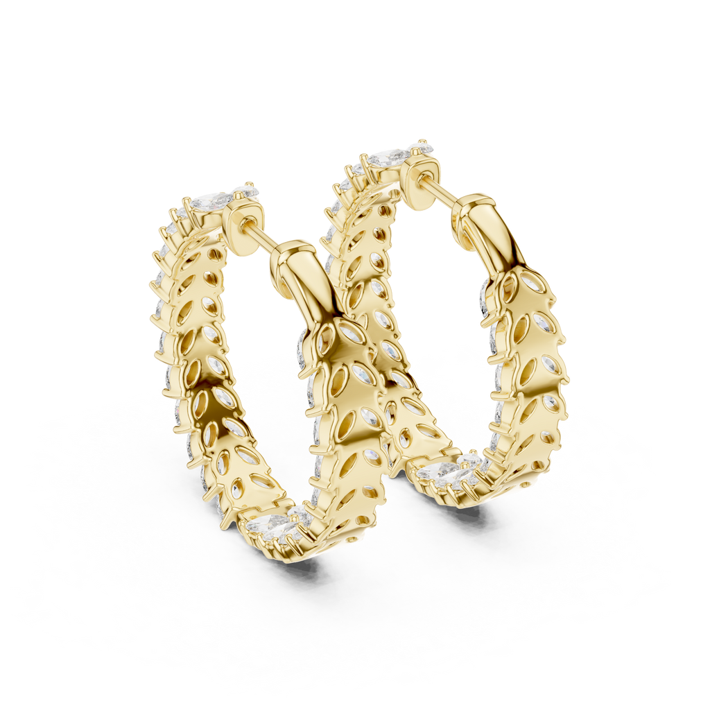 Marquisette Marquise Cut Lab Grown Diamond Inside-Out Hoop Earrings