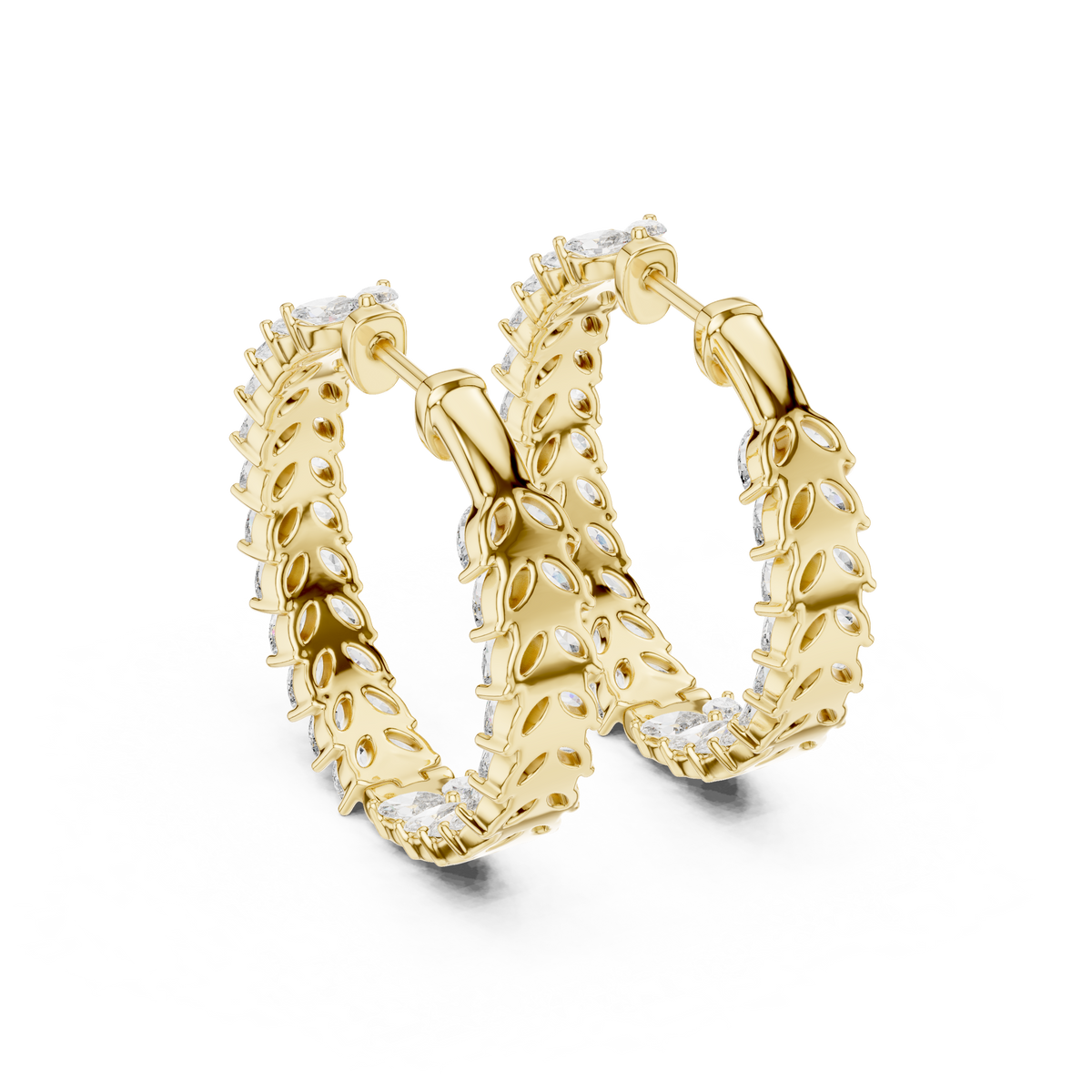 Marquisette Marquise Cut Lab Grown Diamond Inside-Out Hoop Earrings