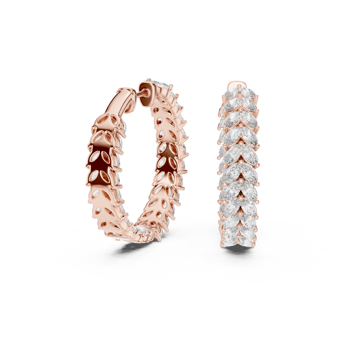 Marquisette Marquise Cut Lab Grown Diamond Inside-Out Hoop Earrings