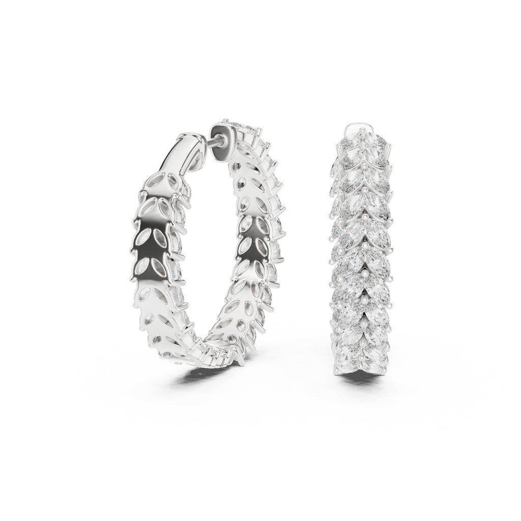Marquisette Marquise Cut Lab Grown Diamond Inside-Out Hoop Earrings