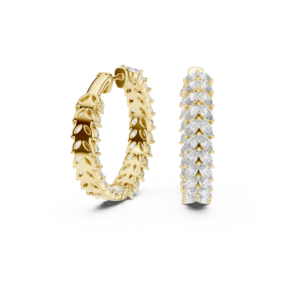 Marquisette Marquise Cut Lab Grown Diamond Inside-Out Hoop Earrings