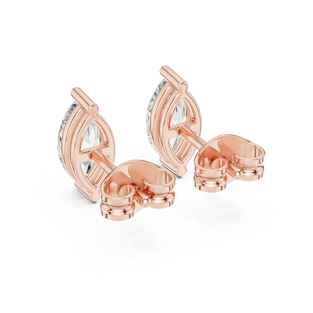 Navetine Marquise Cut Solitaire Lab Grown Diamond Stud Earrings