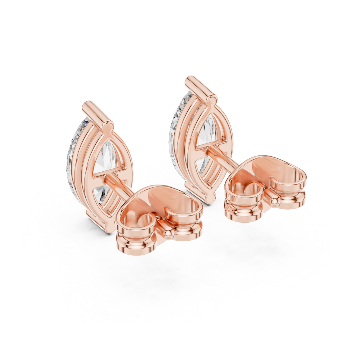 Navetine Marquise Cut Solitaire Lab Grown Diamond Stud Earrings