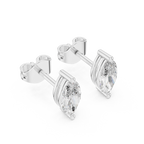 Navetine Marquise Cut Solitaire Lab Grown Diamond Stud Earrings