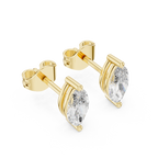 Navetine Marquise Cut Solitaire Lab Grown Diamond Stud Earrings