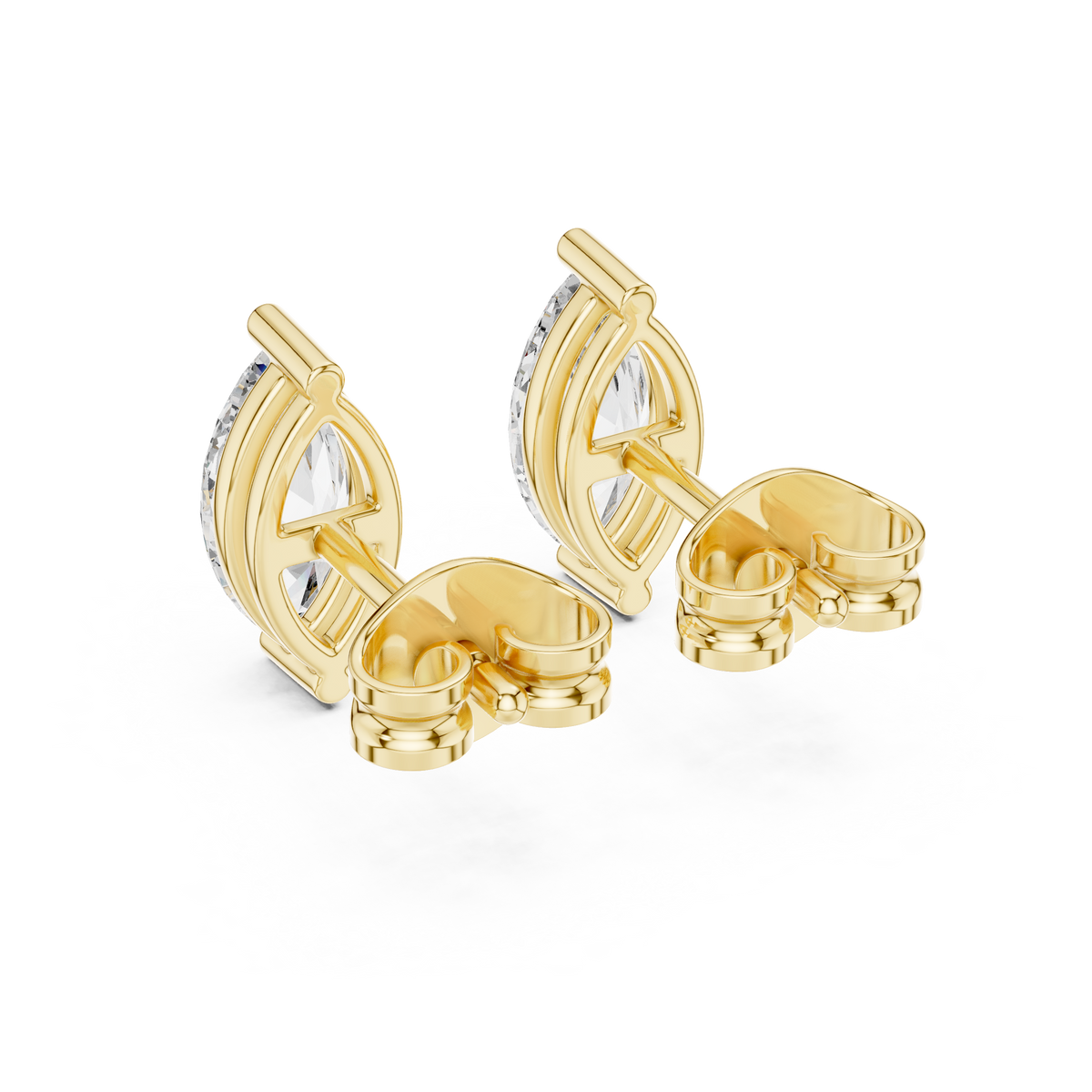 Navetine Marquise Cut Solitaire Lab Grown Diamond Stud Earrings