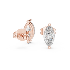 Navetine Marquise Cut Solitaire Lab Grown Diamond Stud Earrings