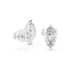 Navetine Marquise Cut Solitaire Lab Grown Diamond Stud Earrings